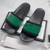 Designer chinelos homens mulheres slides couro borracha sandália impressão plataforma sapatos moda casual listrado chinelo com caixa original 35-48