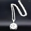 Pendanthalsband Fashion Letter Q Shell Rostfritt stål Stål halsband Kvinnor Silver Color Choker Jewelry Collier Femme N193S07