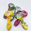 Pretty Colorful Pattern Silicone Portable Style Pipes Herb Tobacco Oil Rigs Glass Multihole Hole Filter Bowl Handpipes Smoking Cigarette Hand Holder Tube DHL