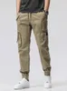 Męskie spodnie wiosna lato khaki cargo męskie streetwear multi-pockets joggers armia styl wojskowy solidne bawełniane swobodne spodnie taktyczne
