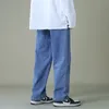 Jeans pour hommes Streetwear Jeans à jambes larges bleus pour hommes Automne Style coréen Mode Droit Baggy Denim Pantalon Étudiant Pantalon Ados 230316