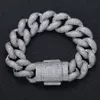 18mm Breite 16-24 Zoll 925 Sterling Silber Pass Test Moissanit Diamant Miami Kubanische Kette Halskette Armband für Frauen/Männer Schönes Geschenk