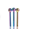 Colorful Oil Burner Pipe Nano plating Pyrex glass smoking pipes mixed 7 styles quality Great Tube tubes Nail tips J0316