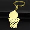 Keychains Fashion Basketball and Net Shape Keychain ryggsäck Pendant Accessories Creative Metal Sports Key Ring for Lovers Gift