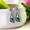 Pendientes de tuerca ER-00328, joyería de cristal austriaco auténtico, lujo plateado para mujer, regalos de San Valentín de tendencia 2023