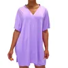 Casual Dresses Kvinnor V-Neck Summer Pyjamas Solid Color Split Shirts Sexiga toppar Shorts Set Dreatoble Comfort Plus Size Homewear
