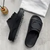 2023 Womens Fashion Slippers Embroidered Canvas Designer Slides slip on Slipper girls 60mm Slipper covered platform sandals size 35-45