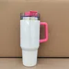 40oz Sublimation Tumbler with Colored Handle Stainless Steel big capacity beer mug Insulated Travel Mug Keep Drinks Cold DIY