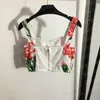 Stampa abito bretella canotta set per le donne fashion designer reggiseno maglietta temperamento fiore stampa gonne due pezzi