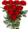 Fiori di rosa artificiali per rose di San Valentino Real Touch Rose di seta Singolo fiore finto Bouquet a stelo lungo per la decorazione domestica della festa nuziale