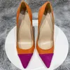 Dress Shoes Orange Suede en Rose Dames puntige teen stiletto's sexy dames banket slip-on pompen 8 cm 10 cm 12 cm feest