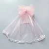 Stingy Brim Hats Children's Hair Accessories Snow Yarn spets Bow Simple Wedding Flower Girl Princess Top Clip Cgr 230314