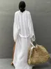 Costumi da bagno da donna Copricostume da spiaggia Kimono Abiti estivi da donna con cintura lunga avvolgente Costume da bagno bikini solido Costumi da bagno capo