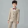 Men's Suits Boys Suit Champagne Color Three-piece Collar Back Slit Temperament Gentleman Business Party