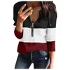 Chemisiers pour femmes Femmes Chemisier tricoté 2023 Fashoin Stripe Patchwork Chemises Casual Zipper Up Tunique Coréen V-Neck Tops Loose Long Sleeve Blusas