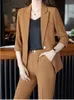 Женские костюмы Blazers Spring Women Korean Fashion Formal Formal Business Bunders Purple Black Vintage Chic Blazer Pantsuit Женский 2 штуки костюмы 230316