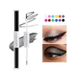 Handaiyan eye-liner liquide noir eye-liner coloré 2 en 1 mat et chatoyant 12 couleurs éblouissantes scintillantes minces imperméables durables faciles à porter maquillage longue durée