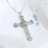 14K Gold Lab Diamond Cross Wiselant 925 Srebrny impreza Wisior ślubny Naszyjnik dla kobiet mężczyzn