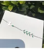 Braccialetti di collegamento Trend braccialetto di fascino dell'uccello foglia di cristallo verde braccialetto per le donne ragazze regalo di gioielli fatti a mano amicizia Sl139