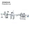 ZONESUN Riempitrice automatica per pasta Linea di produzione Gel Jam Etichettatrice per tappatura di bottiglie rotonde Pompa a rotore Servomotore ZS-RPCL1