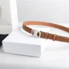 Designer Cowhide Belt Stylish Women's Leather Belts Bredd 2,5 cm Smooth Buckle 6 Alternativ