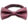 Bow Ties Men Fashion Butterfly Cravat Party Wedding For Solid Color Black Red Drak Blue Bowknot Women Accessori Bowties