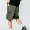 Shorts masculinos shorts masculinos de algodão casual trabalham calças de joelho na altura da cintura elástica shorts g230315