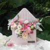 Present Wrap Creative Envelope Shaped Flower Packaging Box Wedding Engagement Party Decoration Presentlådor Dot Stripes Printed Wrapping Box 230316