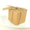 Geschenkomschakeling 100 stuks Pure kleur kraft papier vierkante verpakking doos bak cake dessert verpakking doos kleine geschenk inpak papieren zak 230316