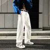 Men's Pants Fashion Long Oversized Pants Men Streetwear Clothing Solid Cotton Straight Trousers Khaki White Green White Casual Pants Man 230316