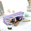 Kawaii Plush Glitter Rainbow Pencil Bag Cute Girls Large Capacity Case For School Office Stationery Supplies