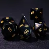 Pärlor Övriga Tiger's Stone DD DICE Set Natural Gemstone Handmade Engraved Logo Polyhedral D20 DND för RPG COC Borad Table Gamesother