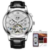 Fashon Mens Watch Skeleton Hollow Tonneauカジュアルリストウォッチソフトシリコンバンド輝くクォーツ腕時計