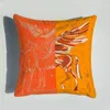 Taie d'oreiller imprimée de luxe Orange, modèle de Villa, chambre, décoration de fenêtre flottante, housse de coussin carrée, coussin de Protection de la taille