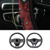 37-39cm Car-styling Steering Wheel Cover Floral Print Bohemia Style Car Interior Accessories Car Interior Knitted Set