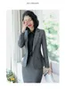 Costumes pour femmes Blazers Automne Hiver Formel Dames Gris Blazer Femmes Costumes D'affaires avec Ensembles Vêtements De Travail Uniforme De Bureau 5XL Taille Pantalon Veste 230316