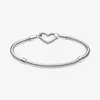 Love Heart clasp Snake Chain Bracelet for Pandora 925 Sterling Silver Hand chain designer Jewelry For Women Girlfriend Gift Bracelets with Original Box Set