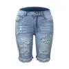 Jeans da donna Donna Estate Street Frange Calzature ad alta elasticità Pantaloni Vita media Cinque punti Strappati Super 2023