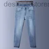 Herren Jeans Designer Designer bestickte Jeans Herren neue hellblaue Stretch Slim Straight Hose 2XUE TGU4