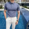 Мужские модные бренды Polos Polo Рубашка мужская летняя Slim Fit с коротким рукавом с твердым цветом повседневное деловое деловая одежда Polo Men 230316
