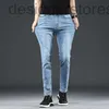 Herren Jeans Designer Designer bestickte Jeans Herren neue hellblaue Stretch Slim Straight Hose 2XUE TGU4