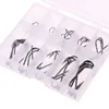 Fishing Hooks 50pcs 10 Size Hook Jig Baitholder Black Long Handle Steel Fishhook Outdoor