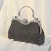 Kvällspåsar Kvinnor Evening Clutch Bag Diamond Clutch Female Silver Day Clutch Wedding Party Party Bankett Black/Gold Bolsas Mujer 230316