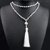 Pendant Necklaces 108 Nature Stone Beads Necklace For Women Men Handmade Knotted Beaded Classic Tassel Japamala Jewelry Souvenir