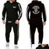 Men's Tracksuits Mens 2021 Soa Sons of Anarchy the Child Skl Papuzes de moda impressa homens homens casuais suéte de lã 2pcs W Drop D Dhej5