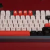 Teclados gmk flamin vermelho preto 172 keys sa perfil tiro duplo keycap inglesa personalidade personalizada capas para teclados mecânicos