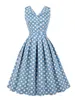 Casual Dresses TonVal Polka Dot 50s Pinup Robe Femme Button Front Long Dress Elegant For Women High midje Belted Vintage Pleated Midi Dresses W0315