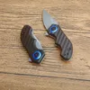 Promotion Pocket Flipper Folding Knife CPM-20CV Stone Wash Blade Carbon Fiber with Steel Sheet Handle Ball Bearing EDC Knives with Retail Box