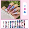 Faux Ongles 24Pcs T Forme Pleine Couverture Gel Appuyez Sur Love Moon Ongle Fini Faux Ongles Conseils Détachable