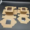 Gift Wrap 24Pcs Kraft Paper With PVC Window Display Candy Case Gift Package White Boxes Party Wrapping Supplies 230316